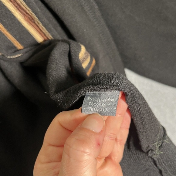 Silversilk Cardigan M Zip Up 3D Knit Toggle Retro Cosby Biggie Sweater Chunky - Picture 2 of 14